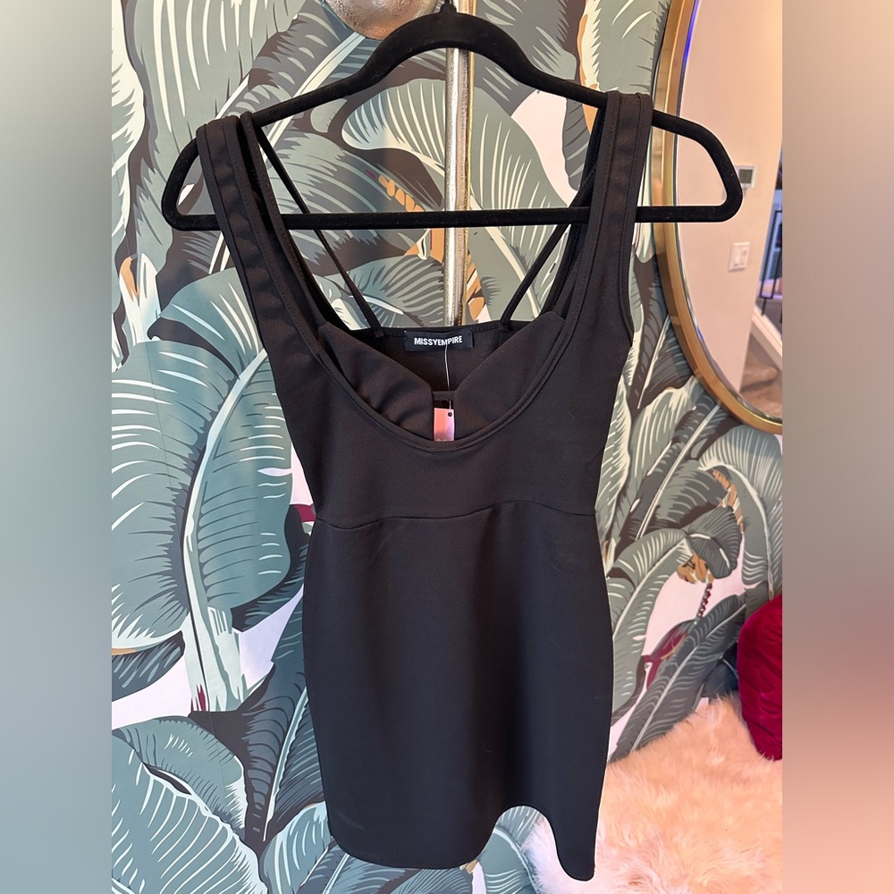 Missy Empire Amaranta Black Strappy Cut Out Mini Dress